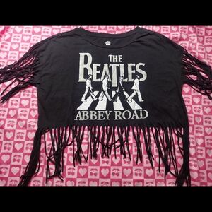 The Beatles Fringe 70s Style Crop Top